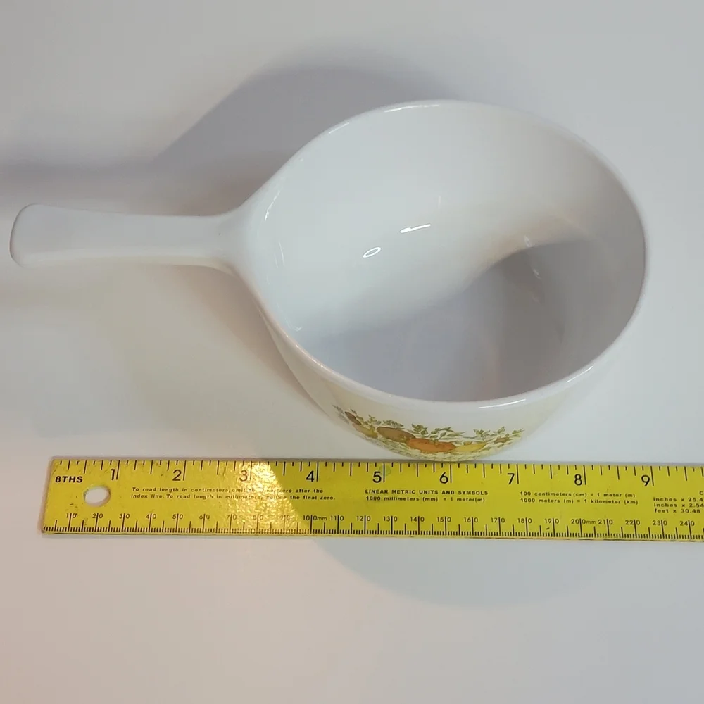 Corningware White Cookware with Fruit Motif